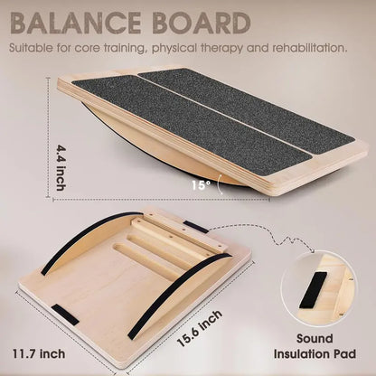 2-in-1 Wooden Balance & Slant Board