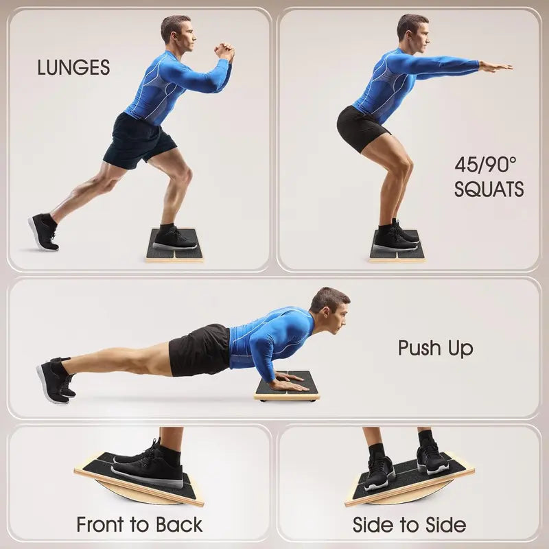 2-in-1 Wooden Balance & Slant Board