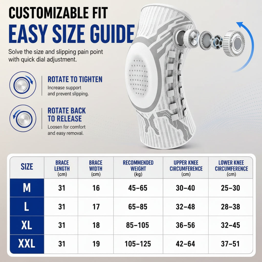 Adjustable Dial Compression Knee Brace